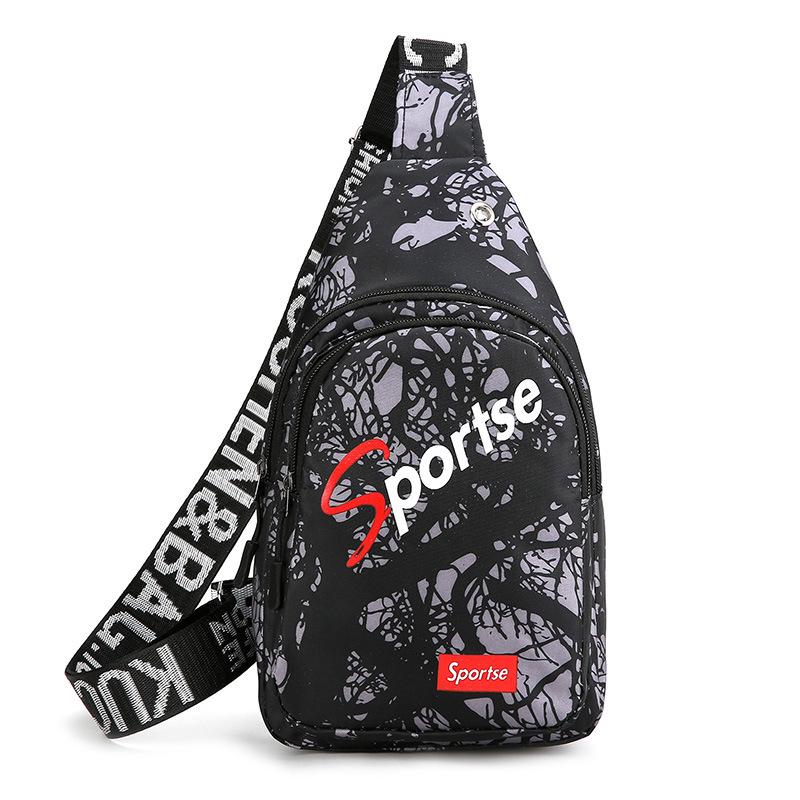 

Модная цветная мужская и женская спортивная сумка на грудь с широким плечевым ремнем чёрный