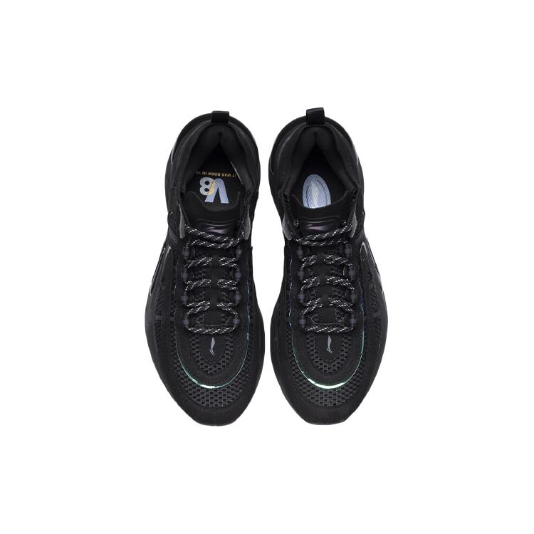 New LiNing V8 Support Cushioning Abrasion Resistant Low Top Running Shoes Women's Black ARHQ172-5
