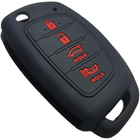Silicone Rubber Key Fob Cover Compatible with 2019-2013 Hyundai Santa Fe Sport Sonata Tucson Santa Fe OSLOKA-875T (Suitable for Buttons with