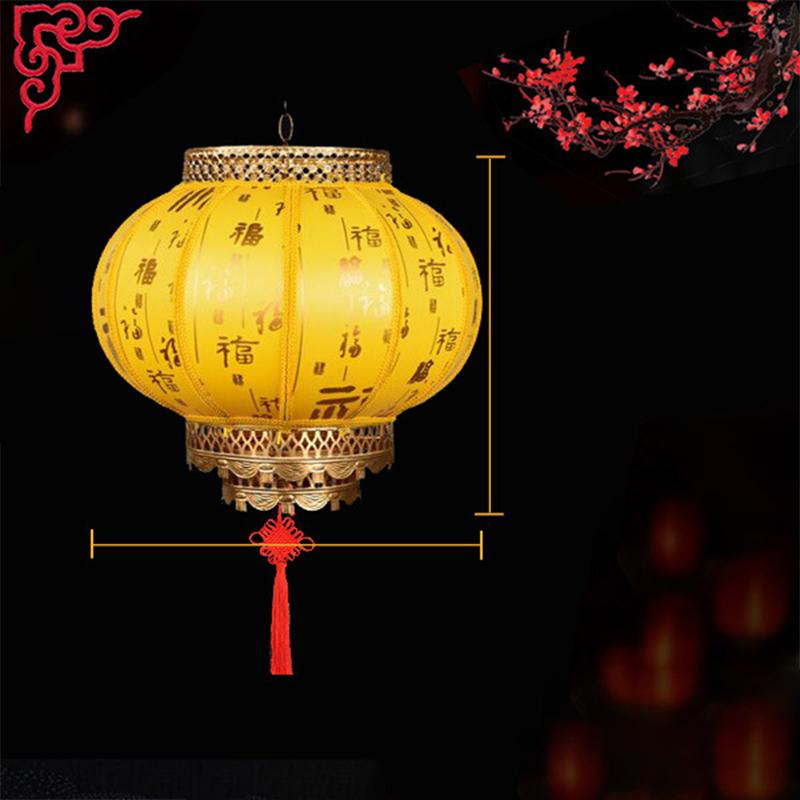 Chinese Retro Red Lantern Festival Printing Landscape Decorative Lanterns Outdoor Waterproof Sunscreen PVC New Year Lanterns