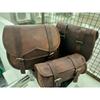 Echtes braunes Leder COMBO 3 Motorrad Satteltasche Packtaschen Werkzeugtasche Seitentasche