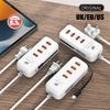 66W PD Fast Charging Wall USB Chargers USB Hub Adapter 4 Ports USB Type C EU US UK Plug Extension Type C Cable Socket Outlet