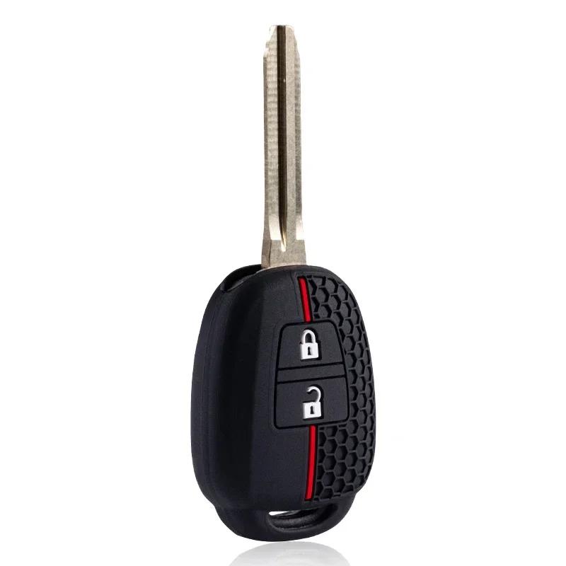 Silicone Car Key Cover Keychain For Toyota Camry Corolla Rav4 Vios Prius C Highlander Remote Case Holder Shell