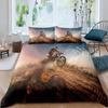 Dirt Bike Motorbike Duvet Cover Motocross Racer Bedding Set Boys Motorcycle Extreme Sports Quilt Cover Polyester Comforter Cover