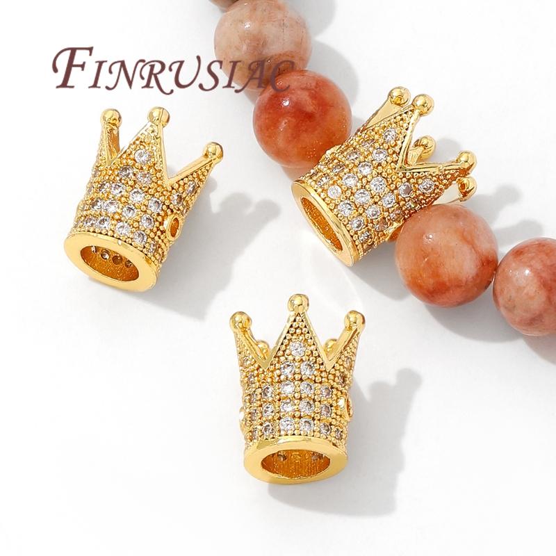 Loose Spacer Beads 18K Gold Plated 9mm Crown Beads For Jewelry Making DIY Bracelets Accessories,Separator For Beads