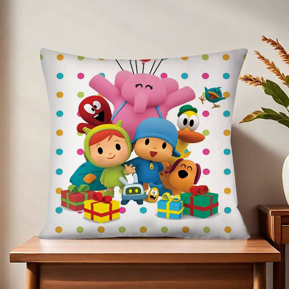 Cartoon P-Pocoyos Cute Pillow Case Fashion Square Pillowcase Bedroom Sofa Room Ins Decoration Leisure Cushion Cover