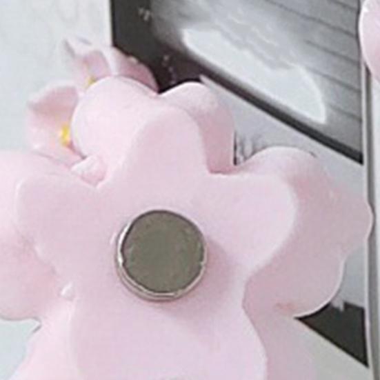 20Pcs Pink Cherry Blossom Refrigerator Magnet Photo Notes Holder Home Office Kitchen Whiteboard Locker Fridge Peach Flower Magnetic Decoration