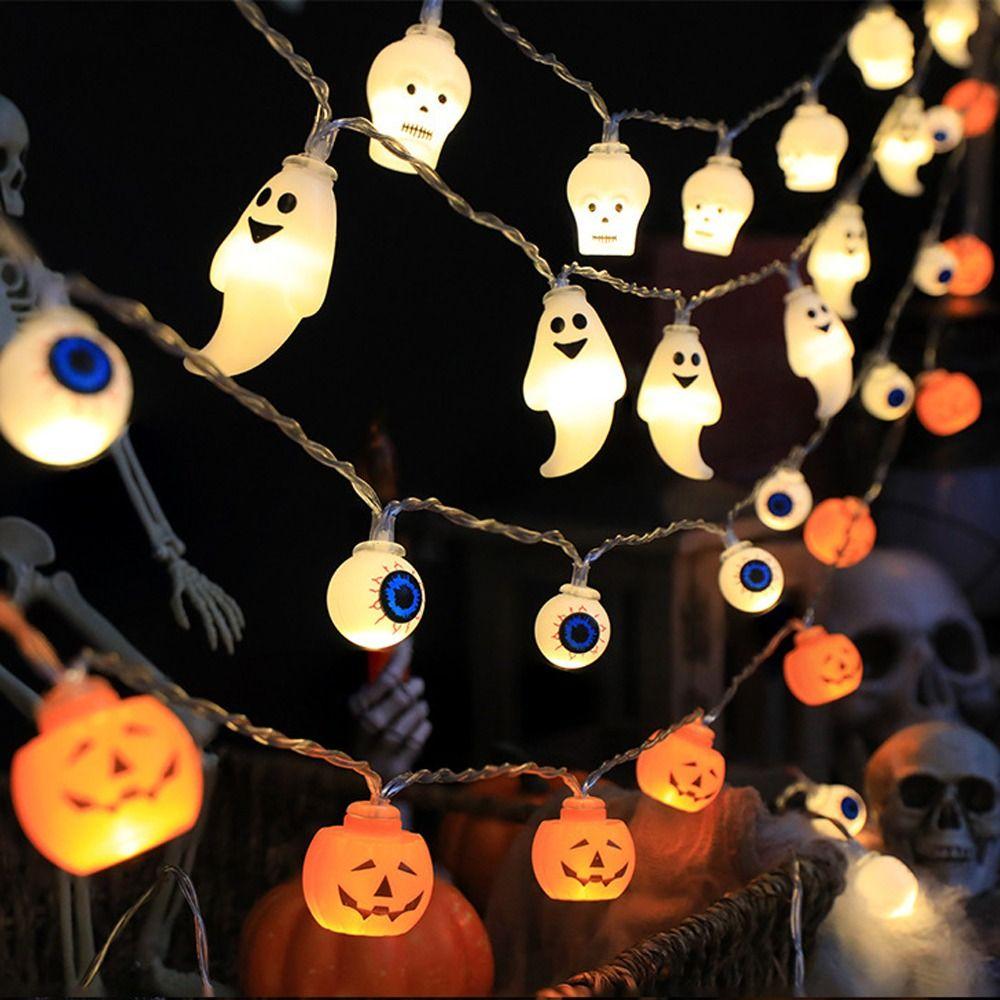 Pumpkin Halloween Decorations for Home 1.5m 10Led Halloween Light String  Hanging Lamps