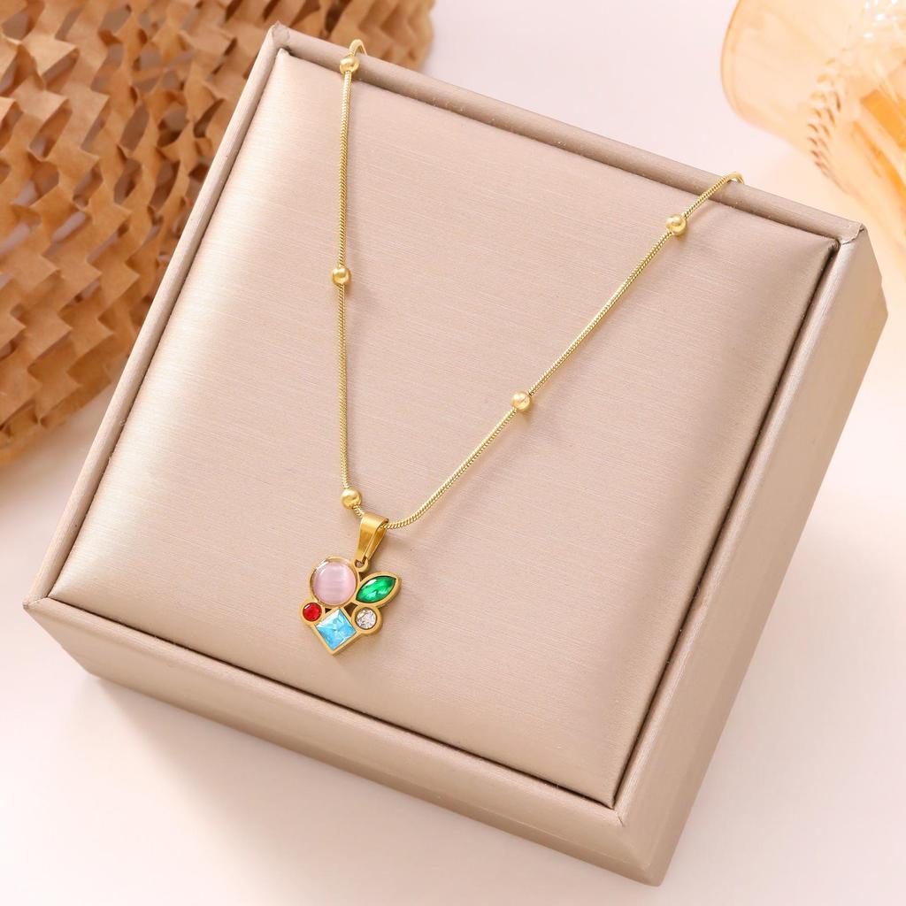 18K Gold Irregular Gemstone Necklace - Non-Fading Light Luxury Jewelry