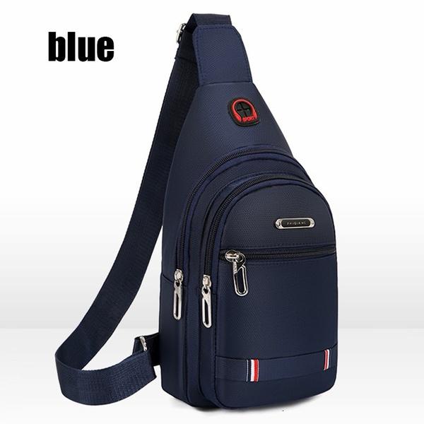Men's Casual Multifunctional Chest Bag Nylon Shoulder Bag  Double Storage Bag Waist Bag
