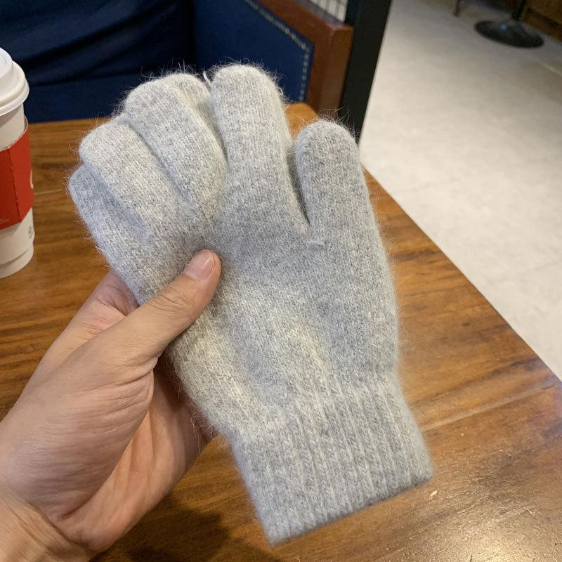 Women Men Cashmere Elastic Outdoor Full Finger Gloves Warm Thick Winter Gloves Mittens