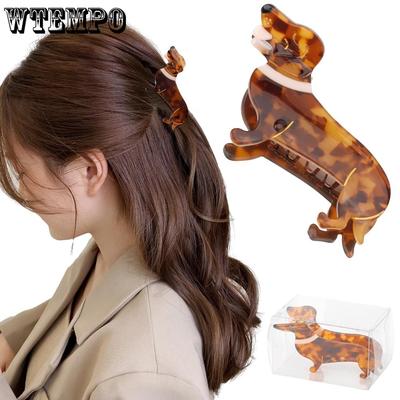 2 Stück Dackel Geschenke für Frauen Tier Dackel Hund Haarspangen für Welpenliebhaber Geschenke Niedliche Haarschmuck für Haustiere Weihnachtsstrumpf Füllungen