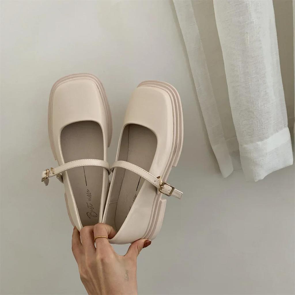 Soft Soles Women Shoe Comfortable Japanese Thick Soled Leather Shoes Women Spring Autumn New  British Style Shoes for Women