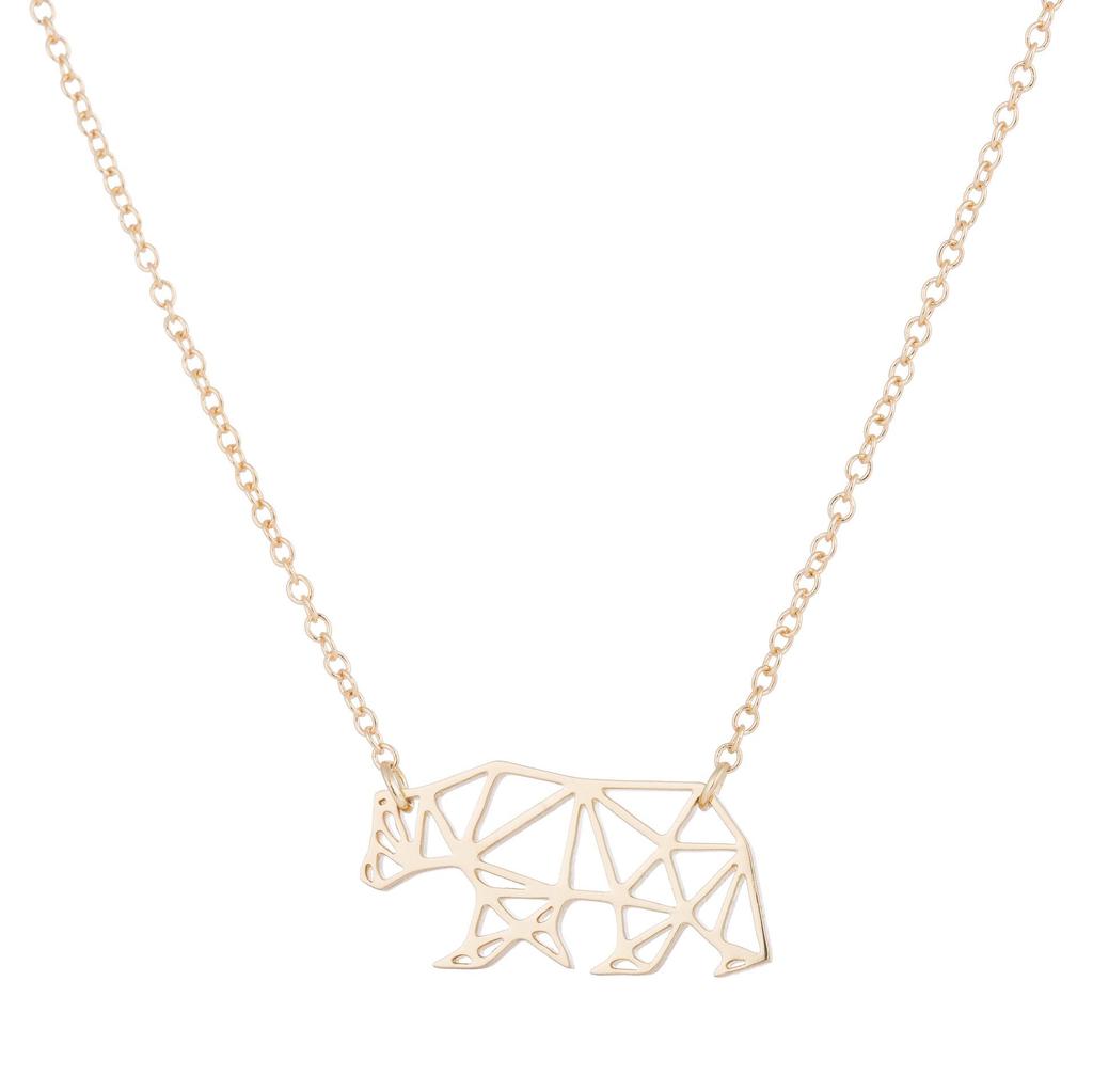 Elegant Women's Stainless Steel Origami Pendant Necklace