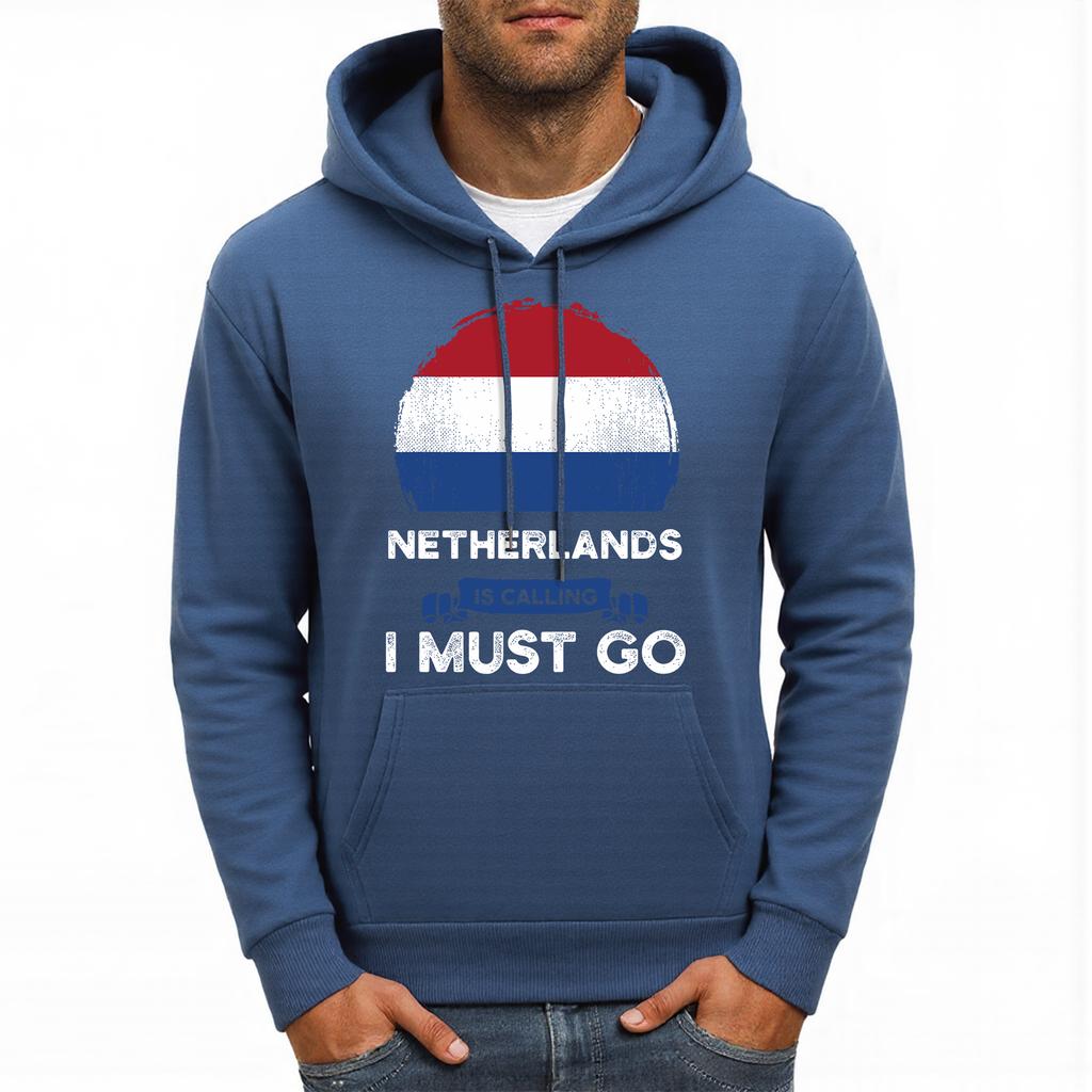 Netherlands Is Calling I Must Go Printing Men Hoodie Multicolor Loose Hoody Autumn Fleece Streetwear Hip Hop Pocket Man Hoodies