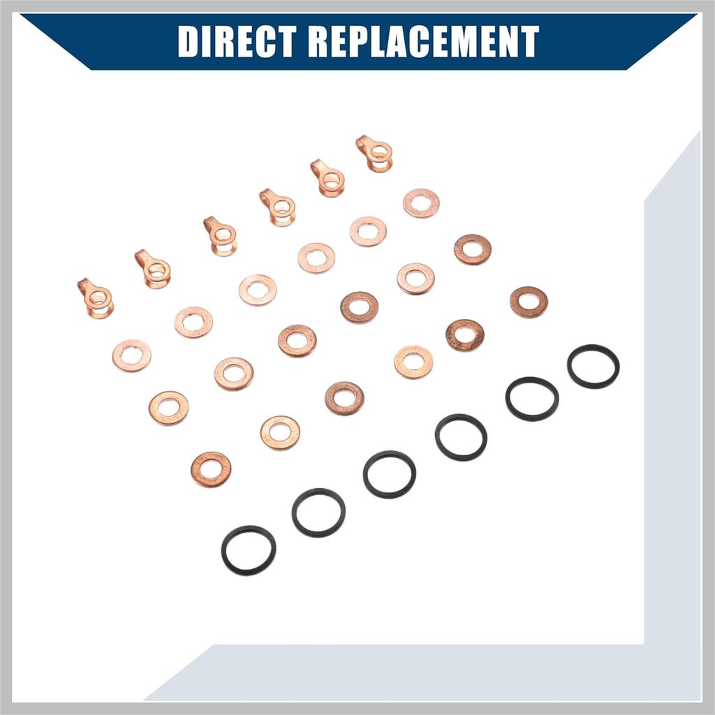 Fuel Injector/O-Ring Kit for Dodge 5.9L 12 Valve 4bt 6bt 5.9L Diesel Engines 1991.5-1998.5 / Fuel Injector Seal Ring Kit Durable/Rubber / 1 Set/Black