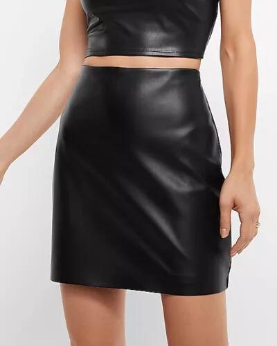 Slim Fit Skirt Sexy Unique Black Women Mini Genuine Lambskin Designer Leather