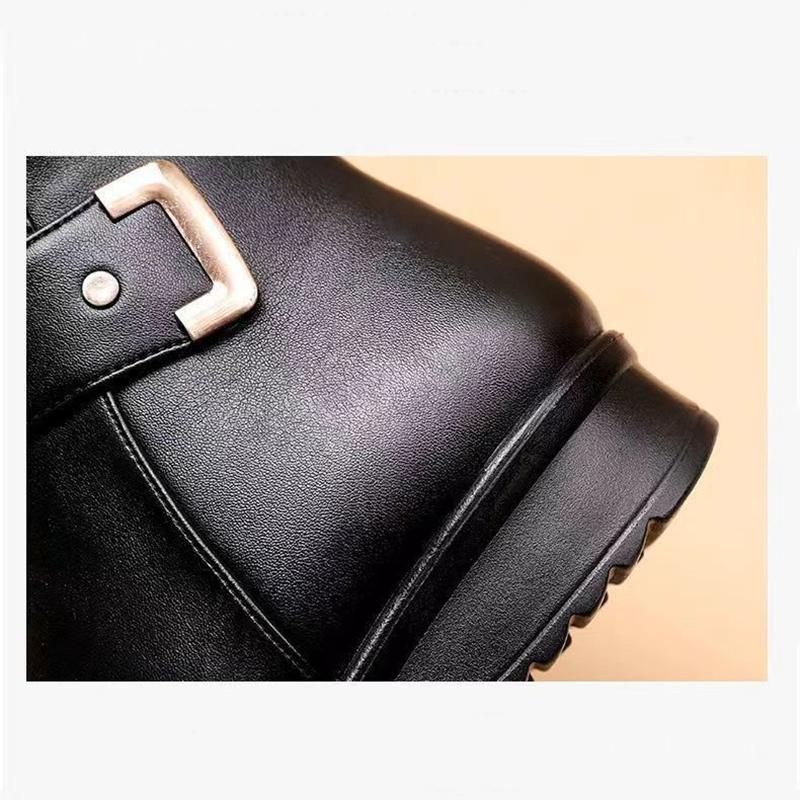 Damen Stiefeletten Plüsch Kurzer Schaft Flache Sohle Schneestiefel Herbst Winter Schlicht Retro Reißverschluss Warme Lässige Stiefel