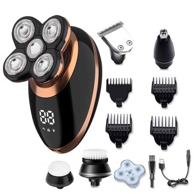 Electric Shaver Mens Hair Clipper 5 In 1 Waterproof Shaving Machines USB Charger