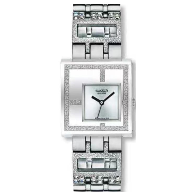 

SWATCH Quartz Movement 30m Water Resistance Women s Watch 32.3*34.5mm Silver Dial Stainless Steel Case YUS100G Silver Dial