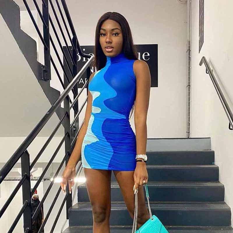 Mujeres sexy midnight partywear ver-through contraste patchwork mini vestido  elegante bodycon sin mangas ropa de calle sin definir comprar a buen precio  — entrega gratuita, reseñas reales con fotos — Joom