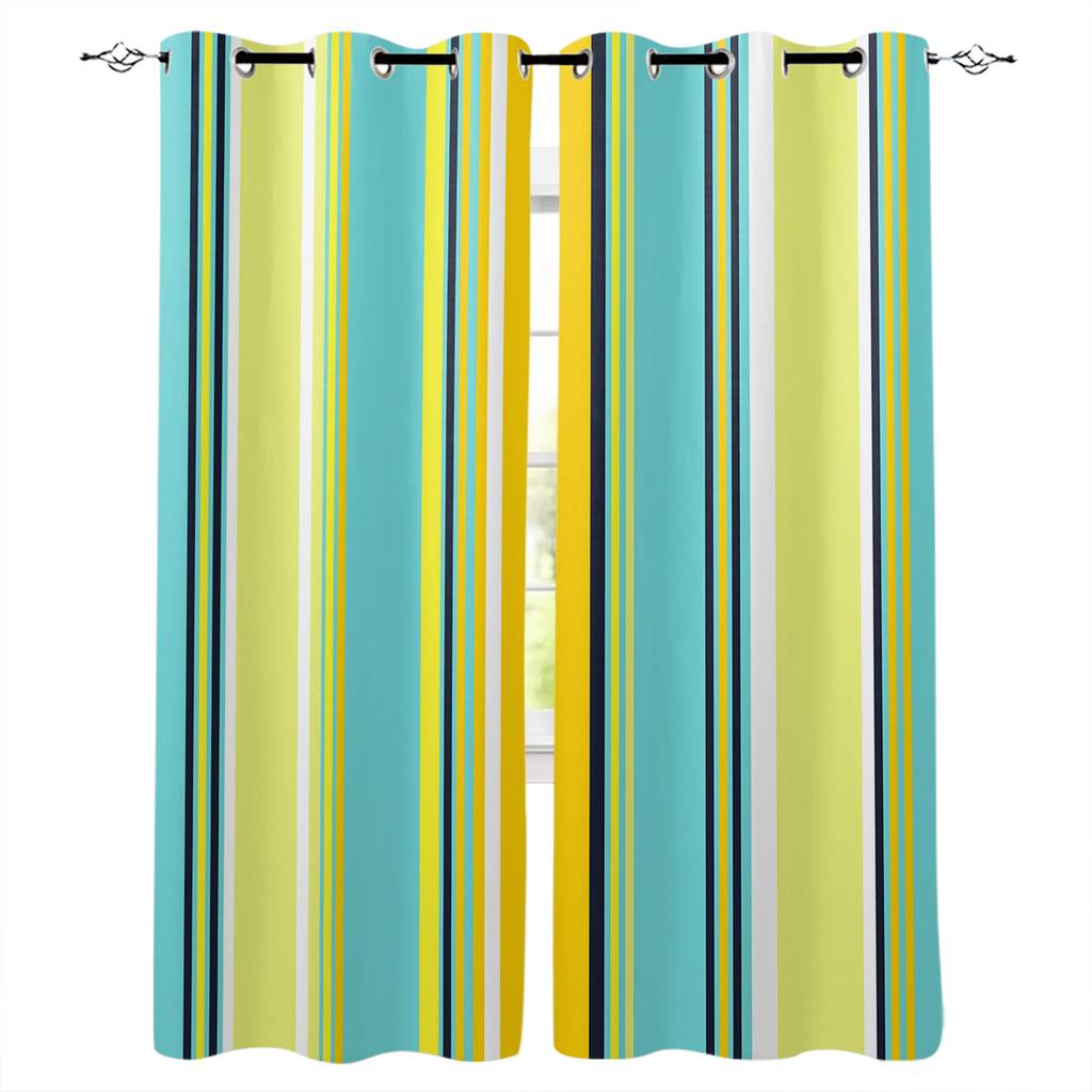 Simple Black And White Stripes Blackout Curtains for Children Kids Home Decor Bedroom Living Room High Shading Window Curtains