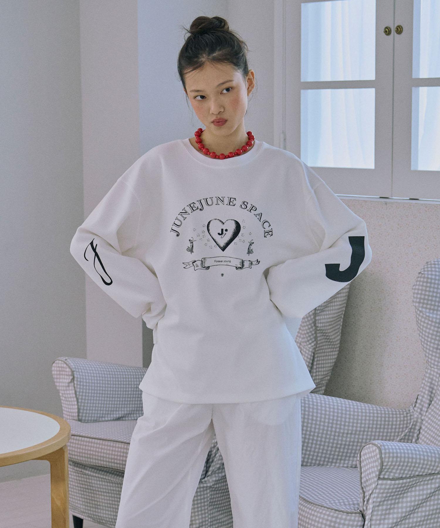 Jun Jun Space Oversized Printed Sweat Tee_White M
