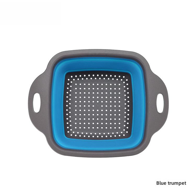 Collapsible Square Drain & Fruit Basket 2-Piece Set