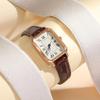 Lässige Rechteck Zeiger Quarz Uhr Rom Mode Analog Retro PU Leder Armbanduhr Für Frauen Mädchen