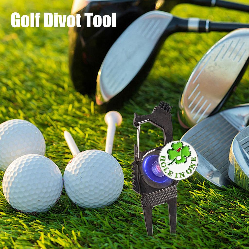 Golf Divot Repair Tool Portable Alloy Golf Repair Divot Tool Groove Cleaner Aid On-Course Club Bag Accessories For Men Boys