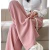 Summer Bubble Milk Puff Cloud Pants Women High Waist Draped Narrow Straight Casual Pants Cloud Puff Wide Leg Pants