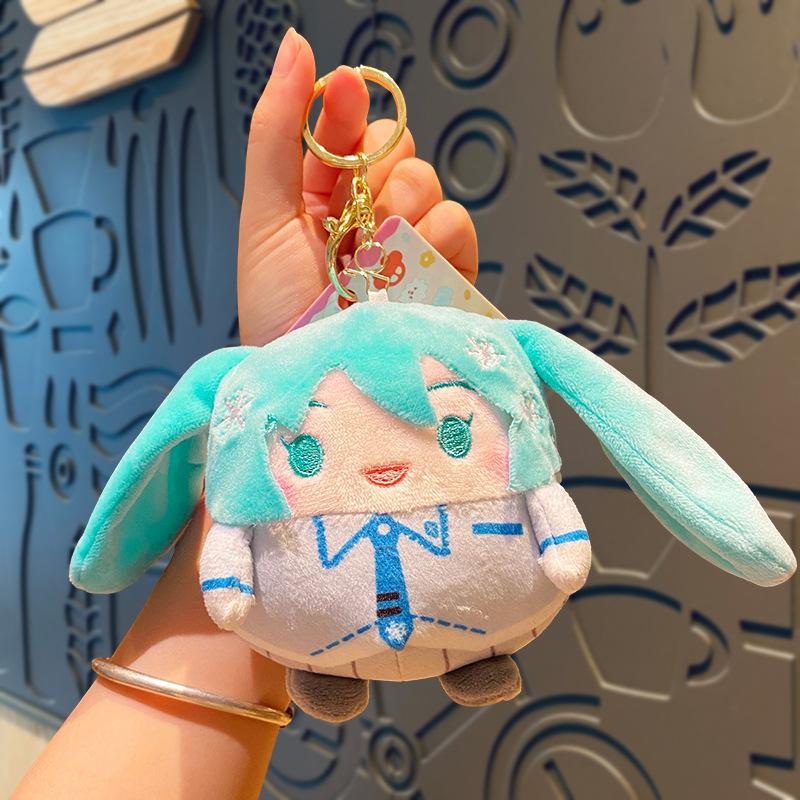 Miku Hatsune Plush Keychain Cute Anime Wallet Charm Creative Key Holder Couple Bag Accessory Small Gift For Fans