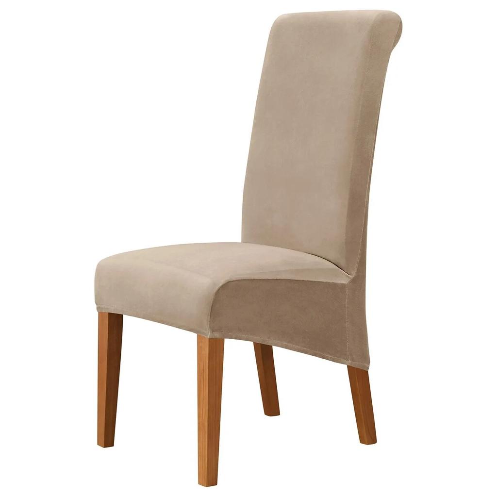 High Back & Universal Velvet Chair Cover Stretch Soft Chair Covers for Dining Room Wedding Hotel Home Decor Seat Case M XL Size