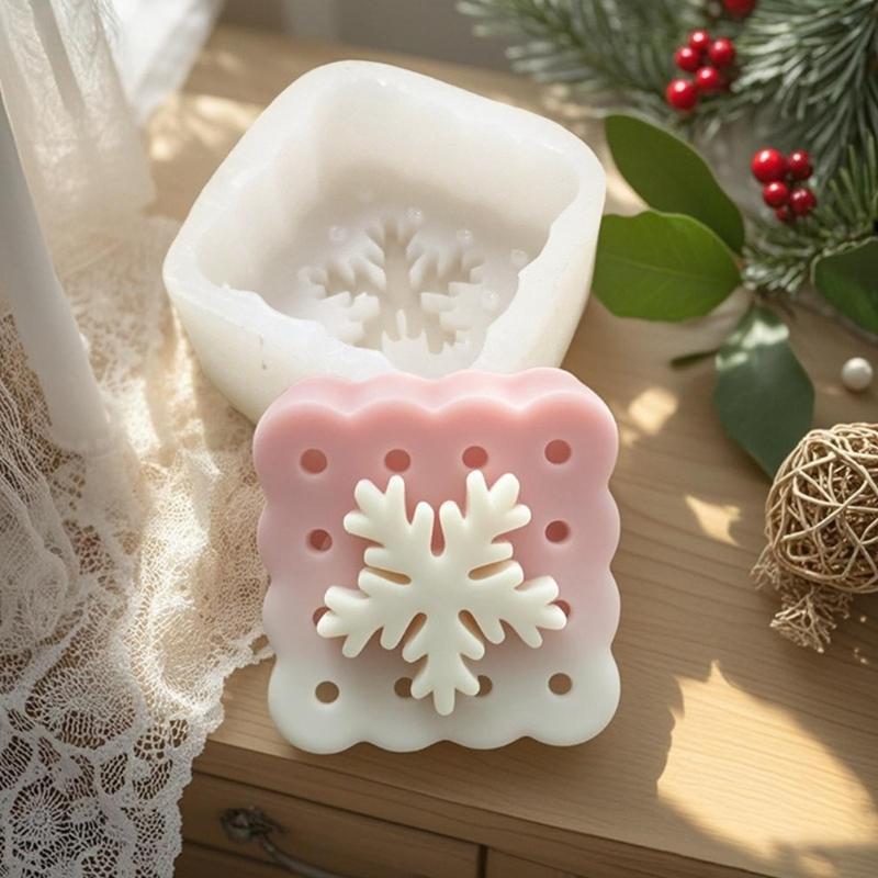 Snowflake Embossed Silicone Molds Multipurpose Silicone Mould For Handmade Candle Soap Chocolate Holiday Decoration