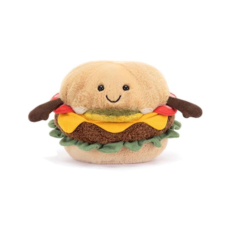 Fun Food Plush Toys: Hot Dog, Hamburger, Milk Tea & Afternoon Tea Party Collectibles