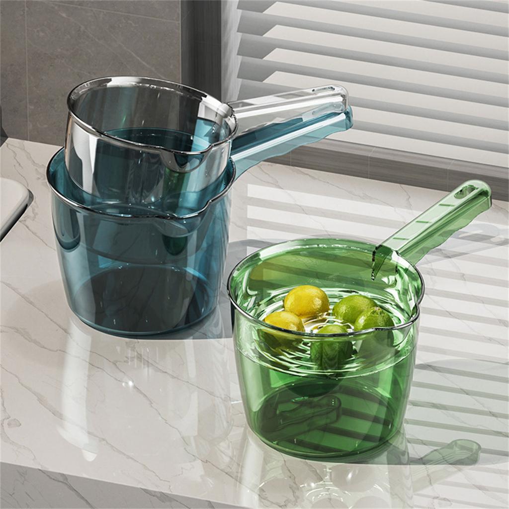 Transparent Kitchen Water Scoop With Large Capacity PP Ergonomic Handle See Through Water Dipper Bathing Mug