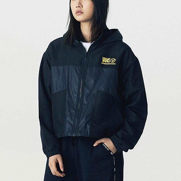 Vans Workwear Patchwork Hooded Jacket Women Jackets Black VN0A54KHBLK