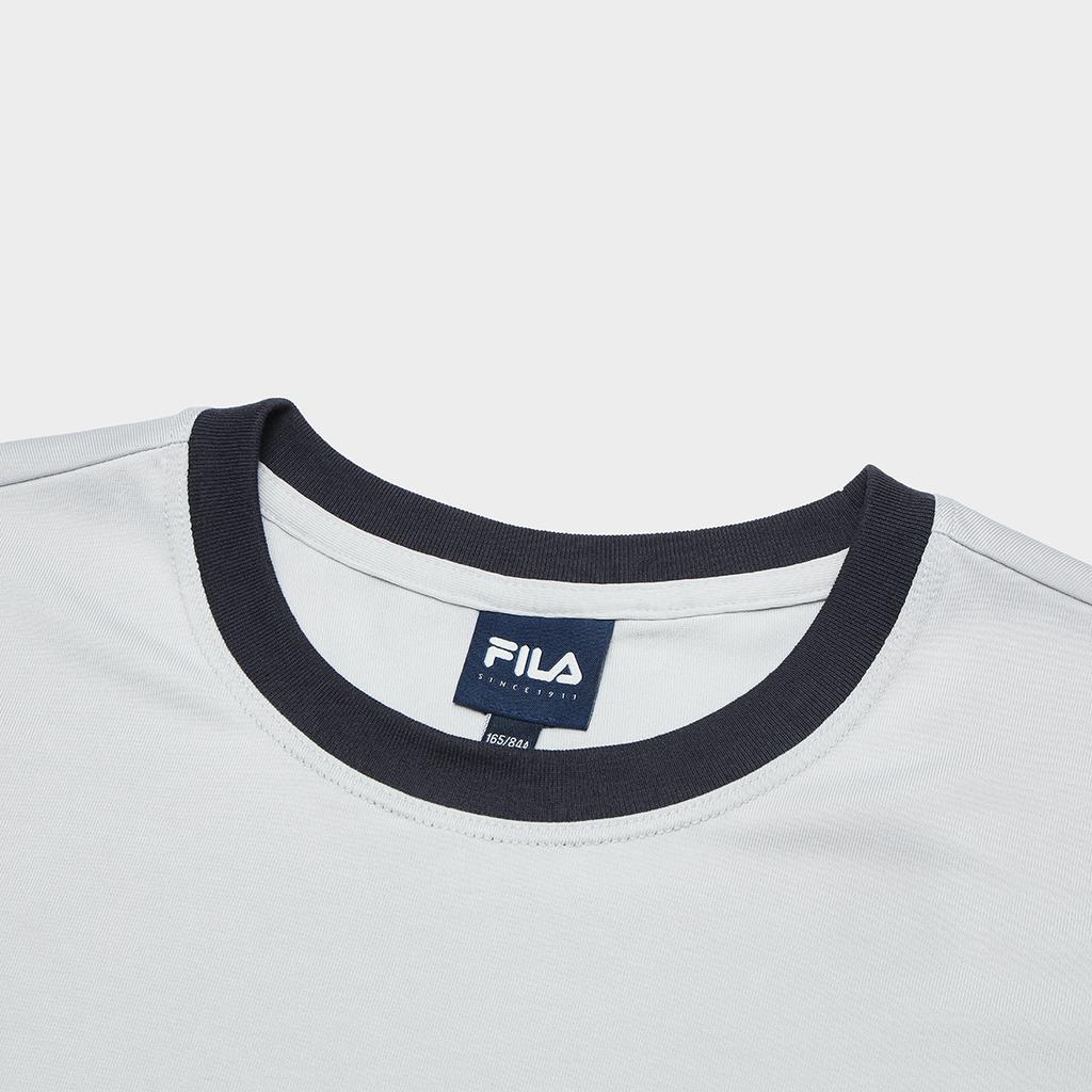 FILA Round Neck Casual Sports Comfortable Short Sleeve Regular T-Shirt Women Tops Ice-Gray F71W429103FGY