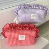 High Quality Sweet Ruffle Makeup Bag Portable Multifunctional Cosmetic Bag Large Capacity with Zipper Toiletry Organizer Travel