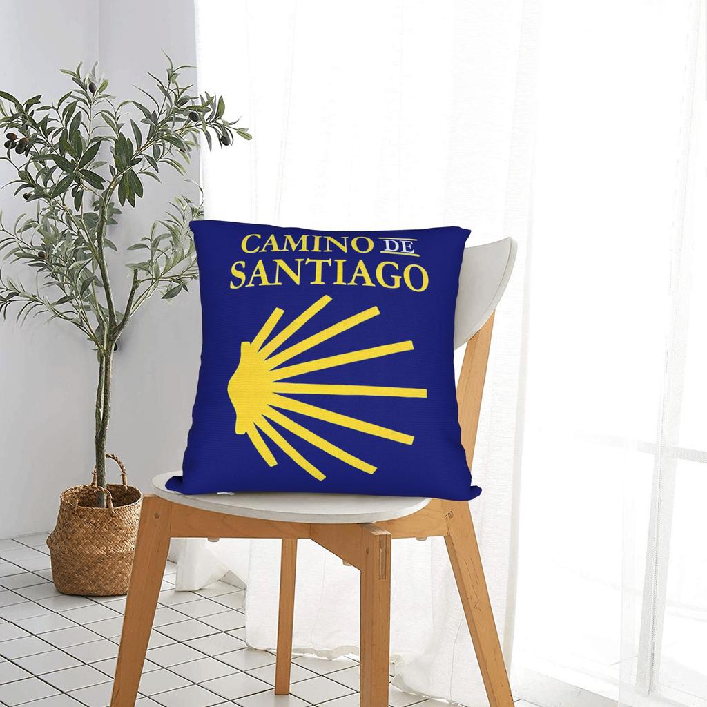Camino De Santiago Square Pillow Case Shells The Way Movie Cushion Cover Zippered Decor Pillowcase For Car 40*40Cm