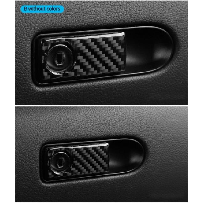 Black Carbon Fiber Car Passenger Storage Box Sticker For Benz C W205 2015-