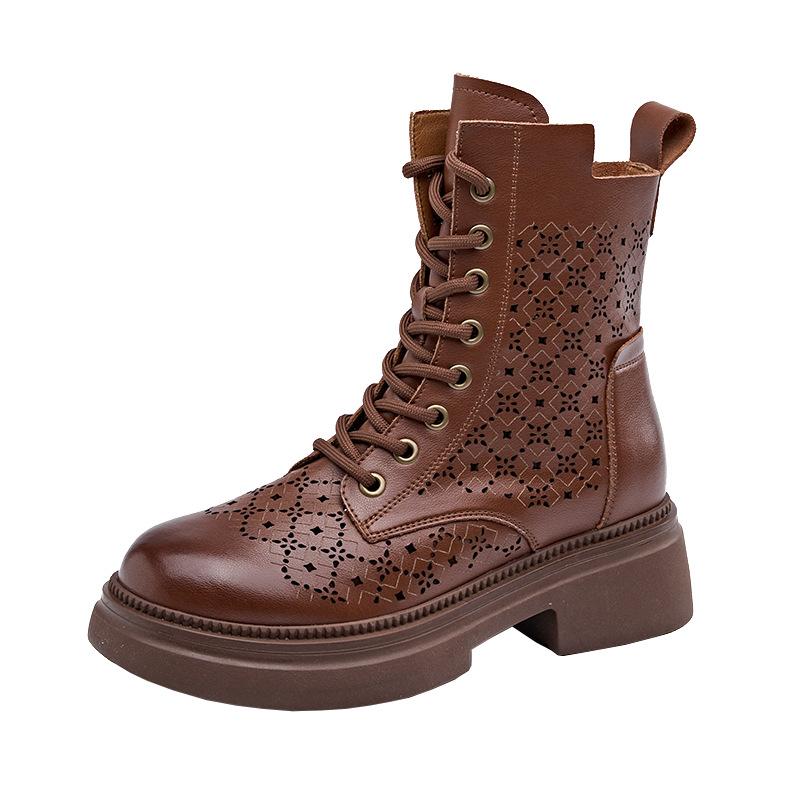 

Весенние демисезонные ботинки Мартина маленького размера для женщин, женские кожаные ботинки на толстой подошве со скрытой платформой, повседневная женская обувь на шнуровке 40