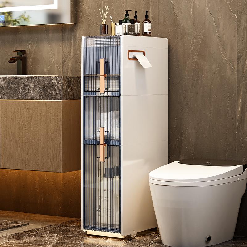 Multi-layer Bathroom Floor Storage Rack - No-Installation Trolley Cabinet