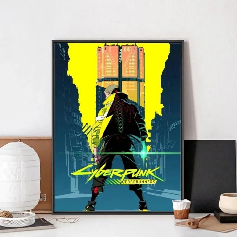 Anime C-Cyberpunk E-Edgerunners Plakát Bez Rámu Plátno Malba Plakát Nástěnné Umění Malba Ložnice Pracovna