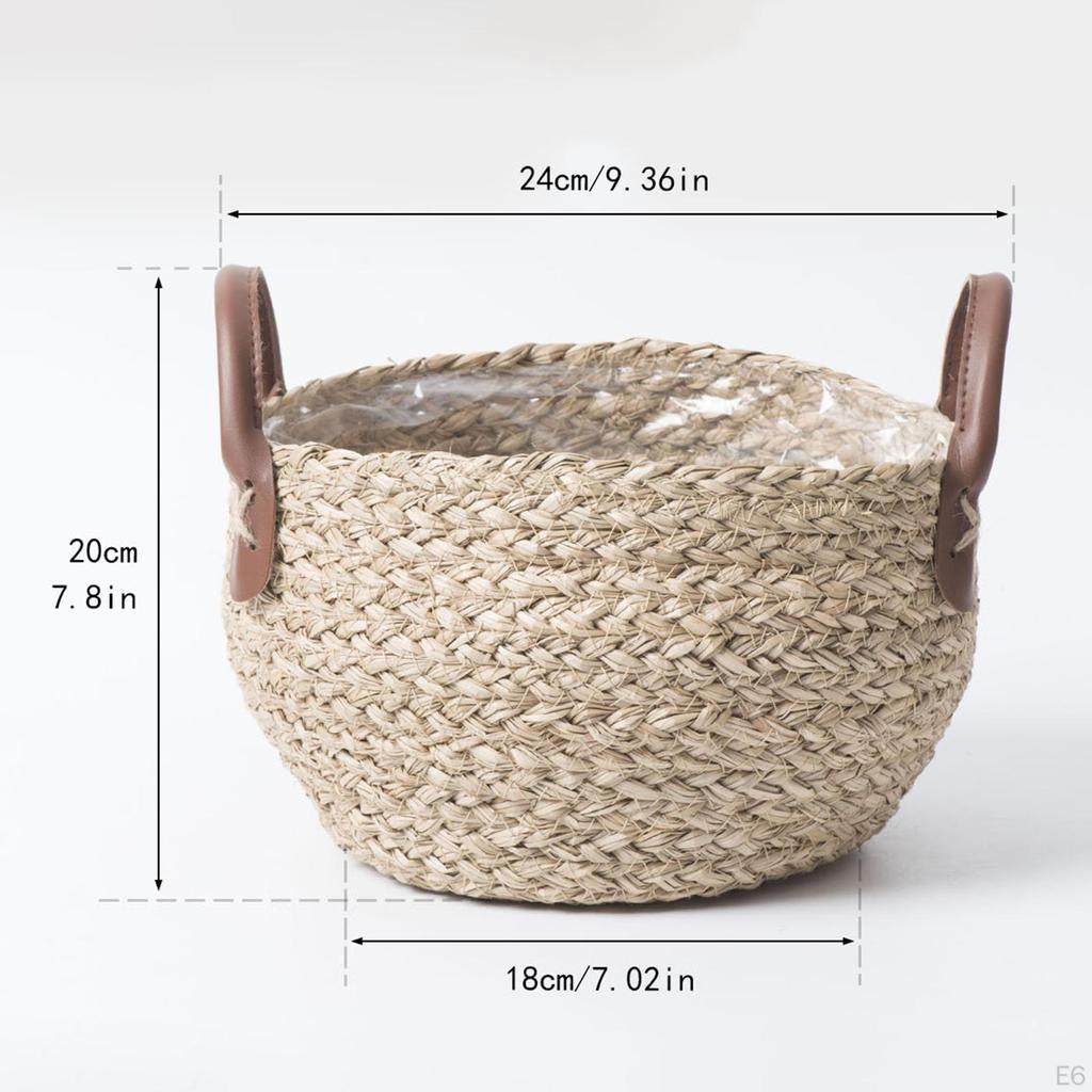 Woven Planter Basket Flower Pot Organizer Decorative Storage Basket, Plant Holder for