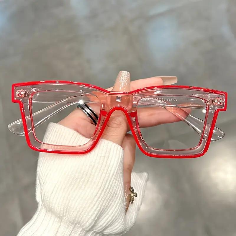 Anime Square Clear Lens Glasses Candy Color Cosplay Costume Decorative Glasses Computer Spectacles For Women Men