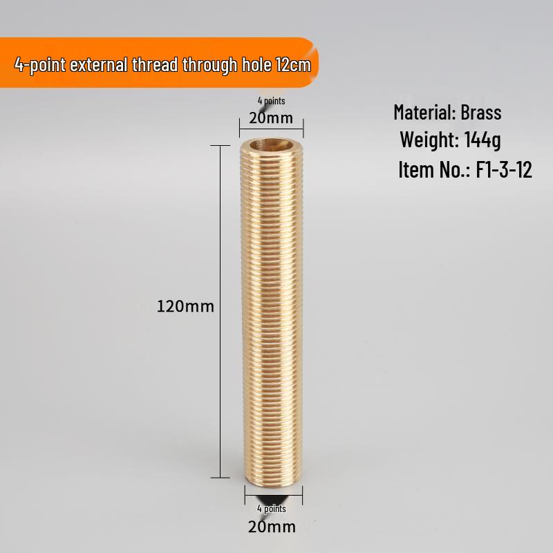 4-Point Dual Male Thread Antique Copper Pipe Extension Connector with Double Female Connection.