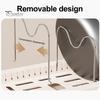 Large Capacity Kitchen Rack Pot Stainless Steel Divider Adjustable Lid Organizer with Expandable Storage Ventilated Base Rust-Proof Cabinet