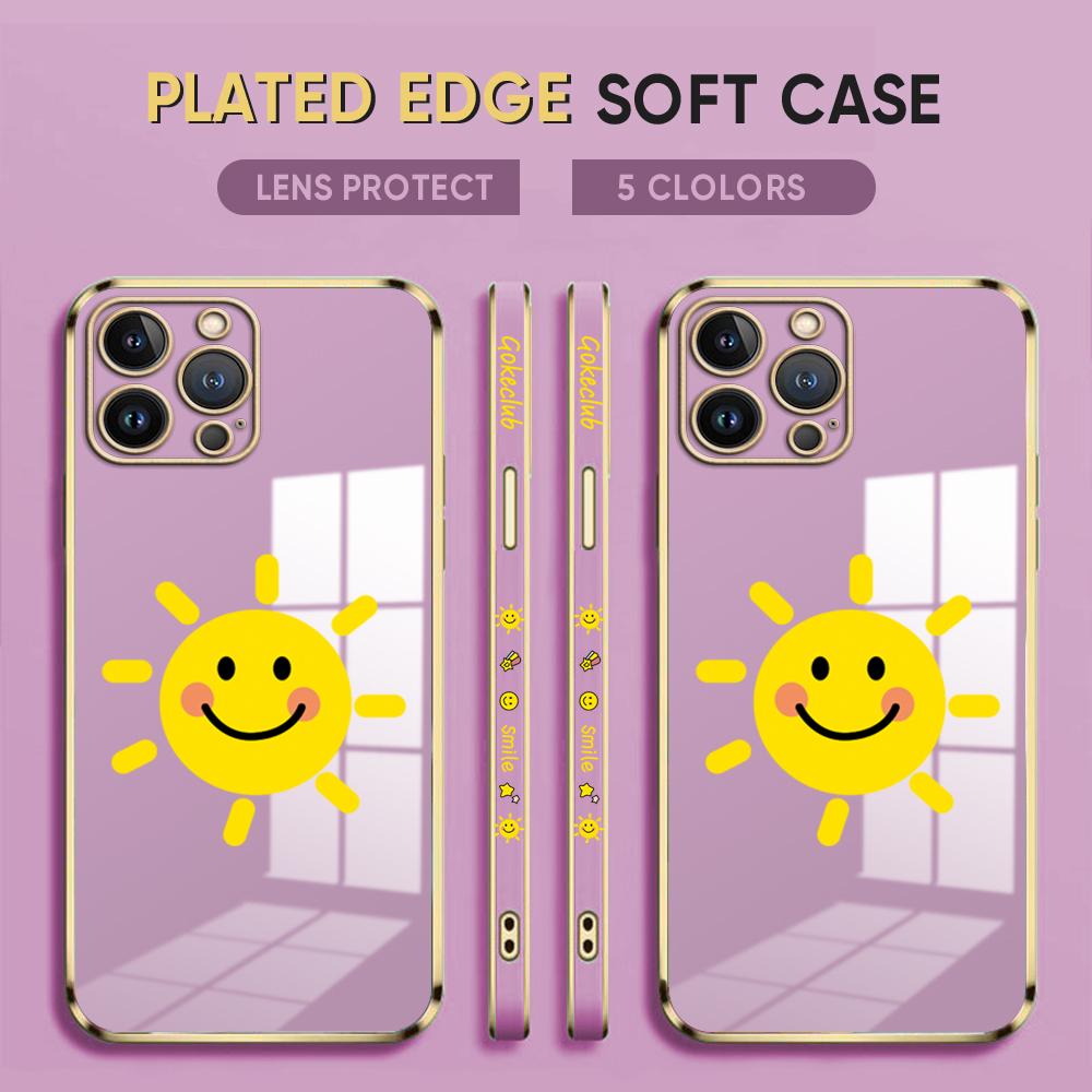 

Простой чехол для телефона с рисунком Sunshine Smile для iPhone 11 13 15 Samsung Galaxy A52 Xiaomi Redmi 12C Note 10 Pro Oneplus Мягкий чехол для смартфона iPhone 15 Pro фиолетовый