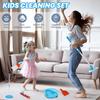 Kids Cleaning Set for Toddlers Pretend Play Educational Set with Kids Toddler Vacuum Floor Sweep Robot Broom Mop Brush Dust Pan